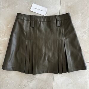 Urban Revivo Khaki Pleated Mini Skirt
